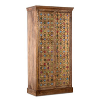 Sahe Wooden Wardrobe in Mosaic Pattern (Teak Finish)