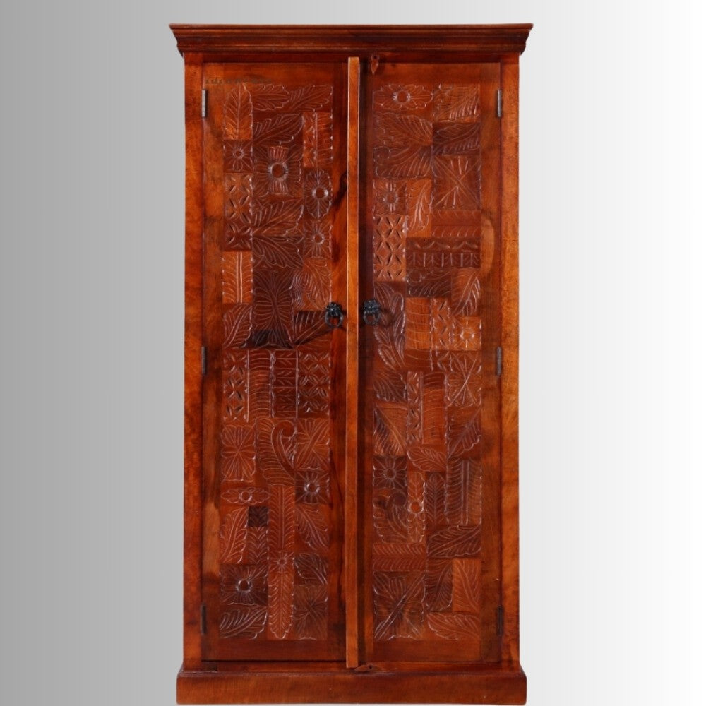 Rafter Wooden Two Door Wardrobe (Teak)