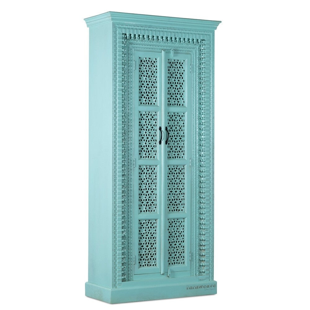 Wadar Solid Wood Wardrobe (Green Distress)