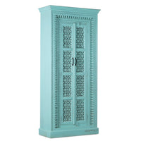 Wadar Solid Wood Wardrobe (Green Distress)