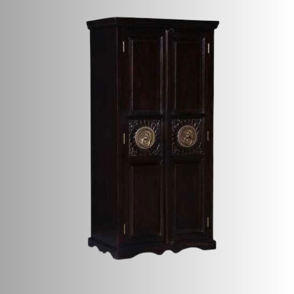 Satie Wooden Wardrobe for Storage (Walnut Distress)