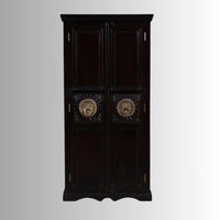 Satie Wooden Wardrobe for Storage (Walnut Distress)