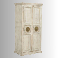 Satie Wooden Wardrobe for Storage (White Distress)