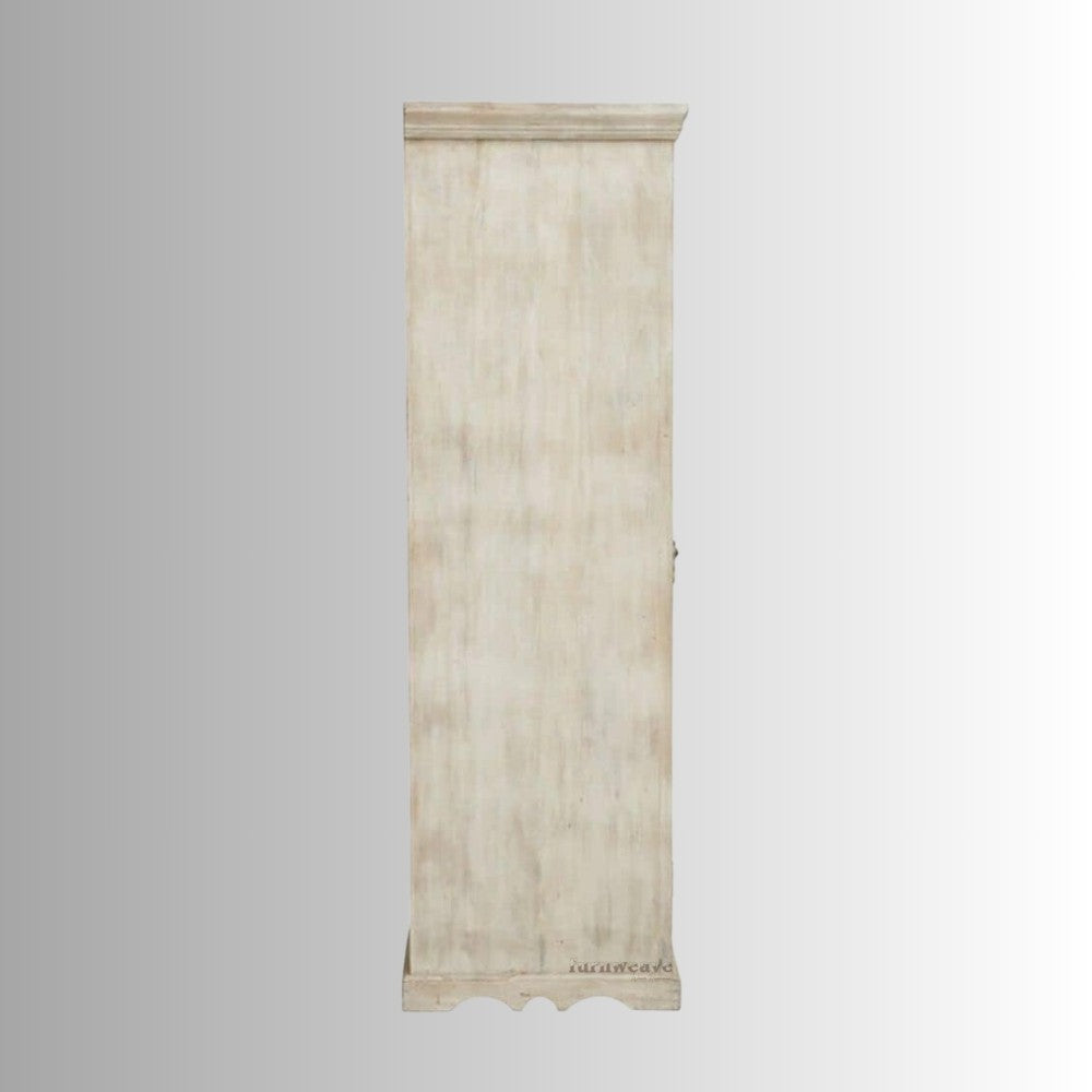 Satie Wooden Wardrobe for Storage (White Distress)