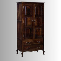 Turni Solid Wood Wardrobe (Teak Brown)