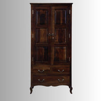 Turni Solid Wood Wardrobe (Teak Brown)