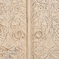 Sefan Wooden Carved Wardrobe (Cream Distress)