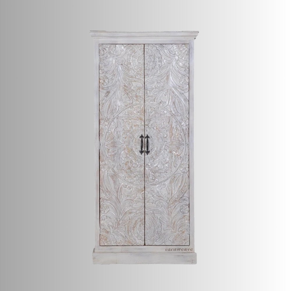 Colsta Wooden Wardrobe for Storage (White Distress)