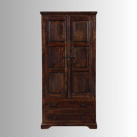 Kafi Wooden Two Door Wardrobe (Teak Brown)