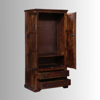 Kafi Wooden Two Door Wardrobe (Teak Brown)