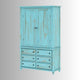 Akia Wooden Distress Wardrobe for Storage (Blue Distress)