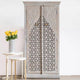 Purna Wooden Carved Storage Wardrobe Almirah Antique (Grey)