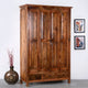 Temo Wooden Antique Finish Wardrobe (Teak Finish)