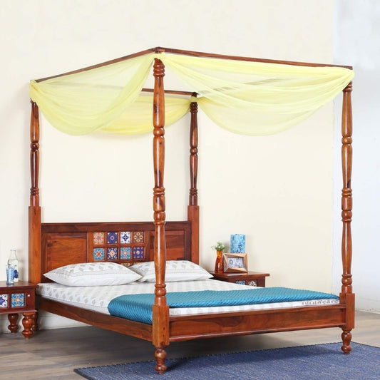 Raj Haveli Wooden Poster Bed for comfortable sleep | four poster bed | Furnweave