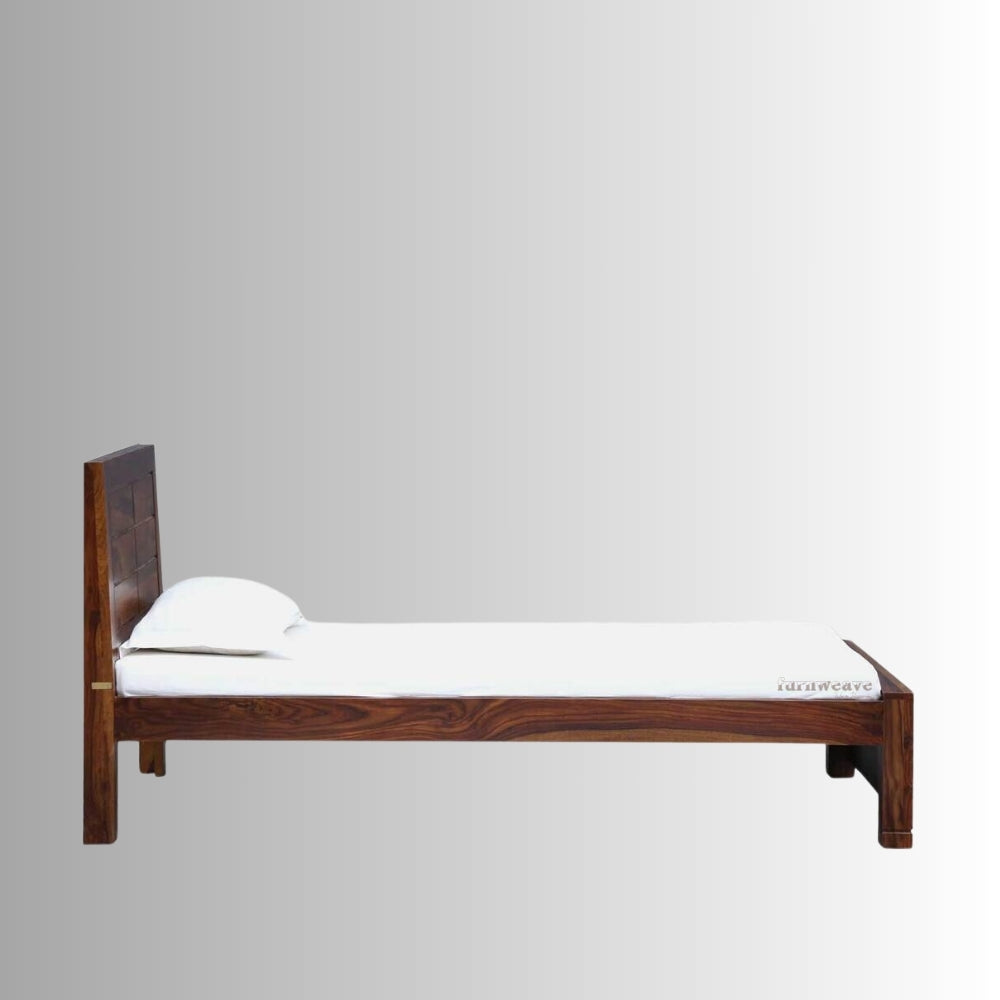 Kelsta Solid Wood Single Diwan Bed (Teak)