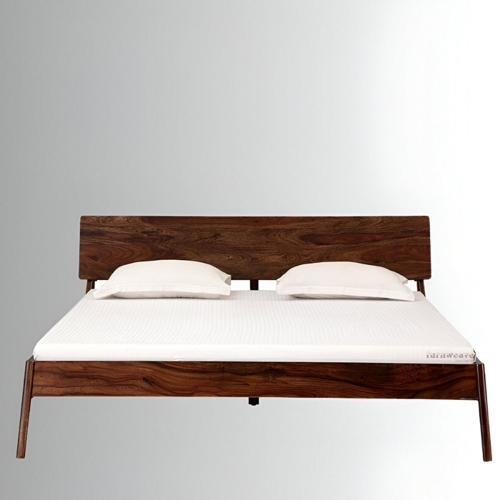 Teni Solid Wood bed Without Storage (Brown)