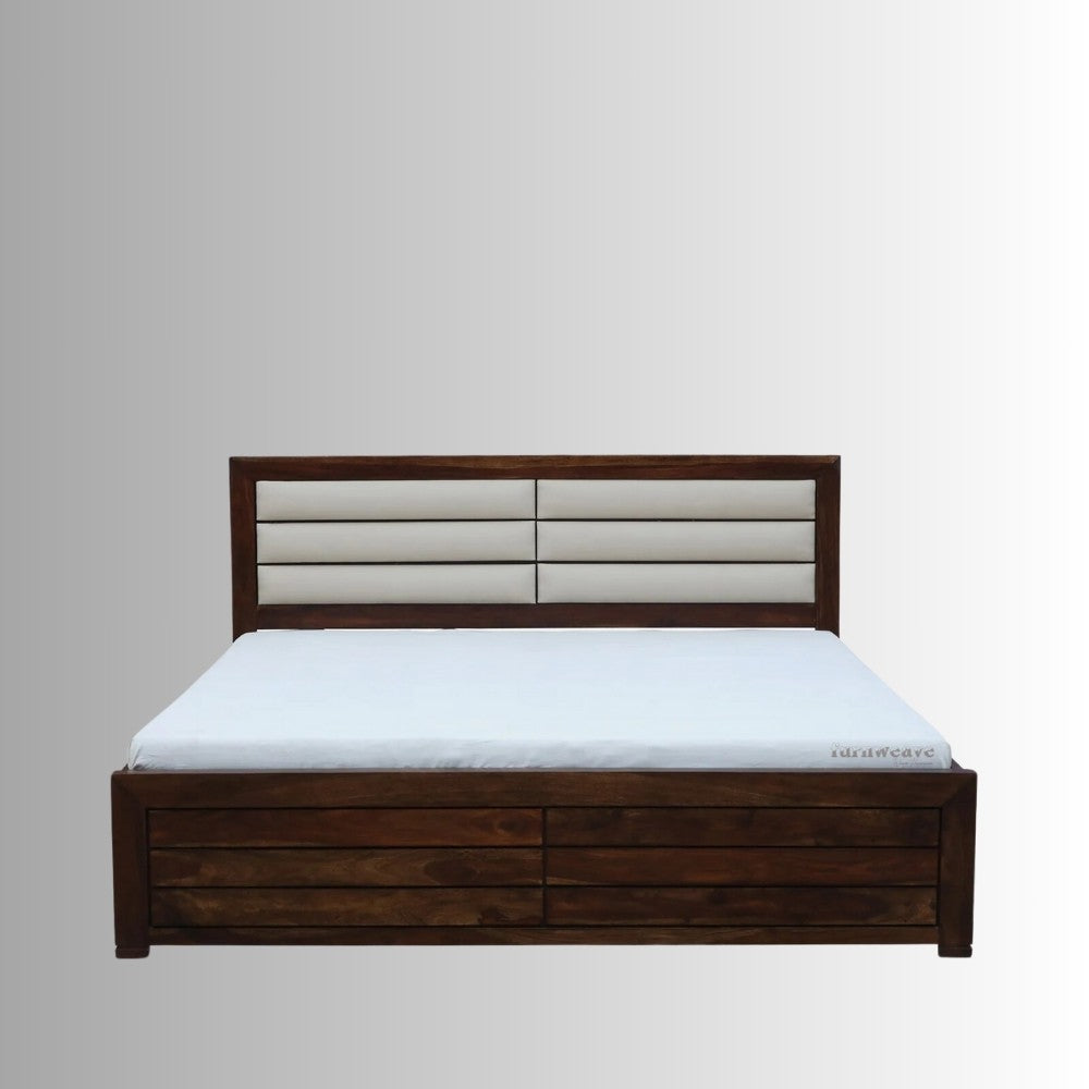 Tema Wooden Upholstered Bed (Walnut)