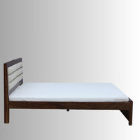 Tema Wooden Upholstered Bed (Walnut)