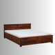 Kevi Wooden Sheesham Box Storage Bed (Honey) | Wooden Bedside Tables | Furnweave