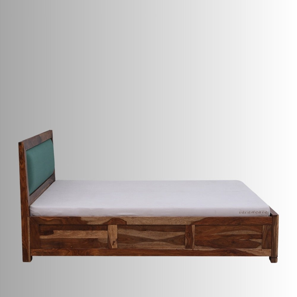 Cetia Solid Wood Bed (Green Upholstery)