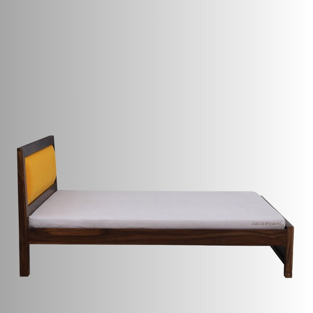 Cetia Solid Wood Bed (Orange Upholstery)