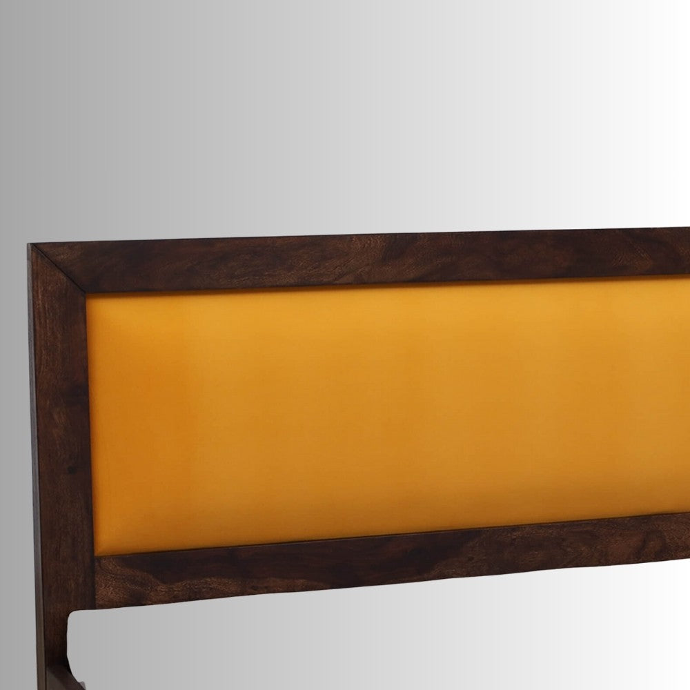 Cetia Solid Wood Bed (Orange Upholstery)