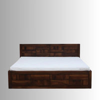 Rehan Wooden Solid Wood Box Storage Bed (Walnut)