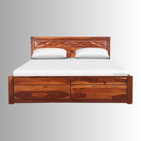 Euren Wooden Storage Bed (Honey)