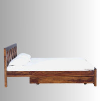 Alvea Wooden Storage Bed With Drawers (Teak)