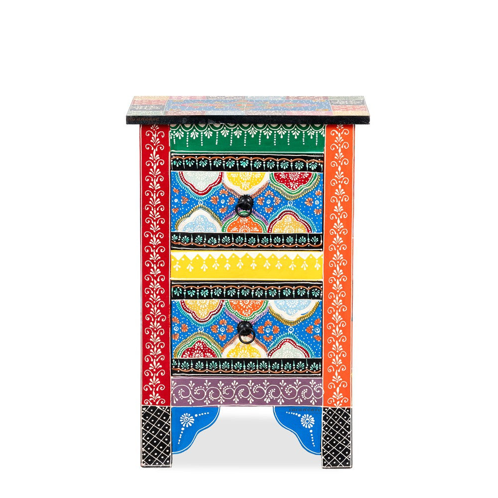 Inia Wooden Side Table (Handpainted)