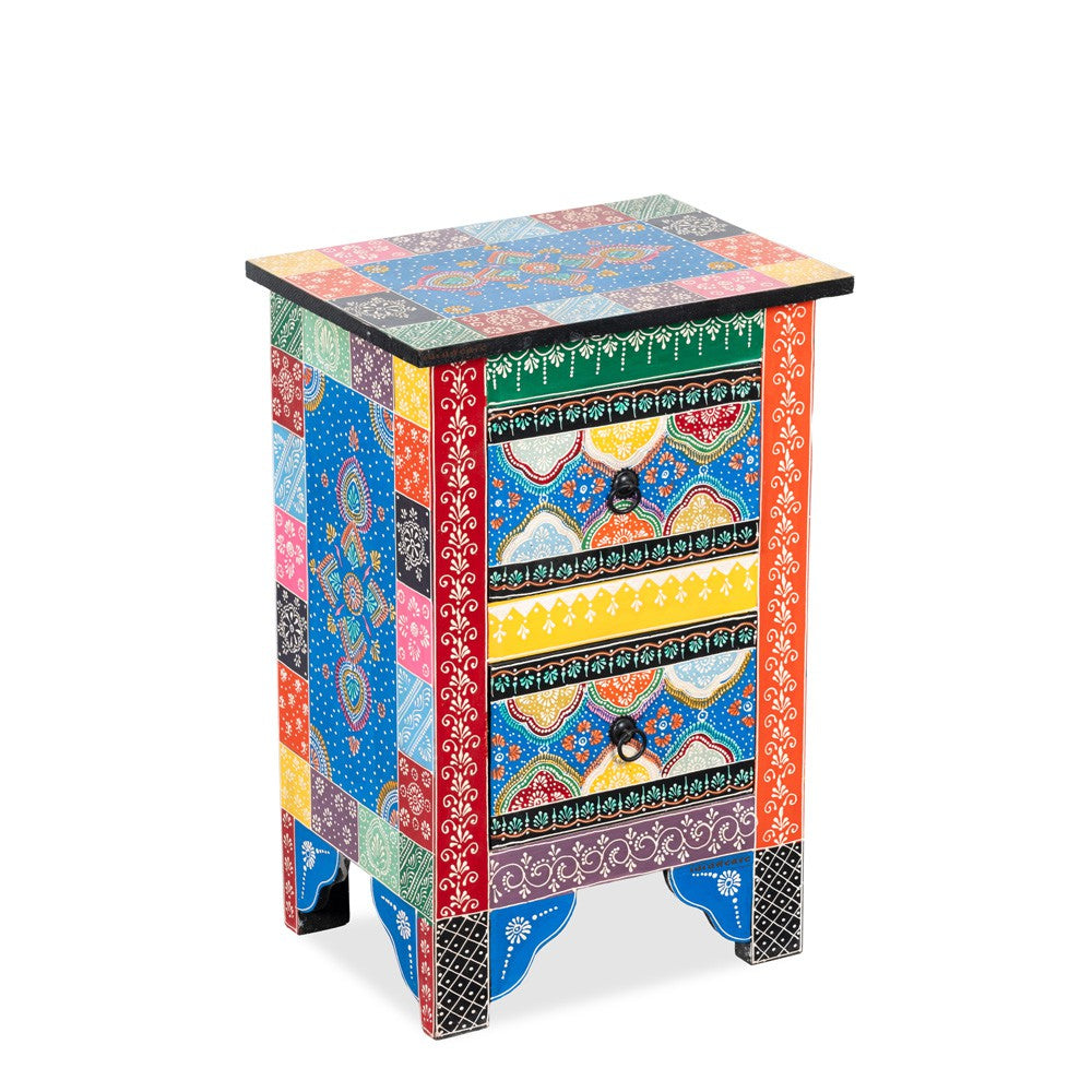 Inia Wooden Side Table (Handpainted)