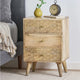 Hesi Wooden Carved Bedside Side Table | wooden bedside table for storage | Furnweave