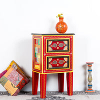 Kana Wooden Handpainted Side Table