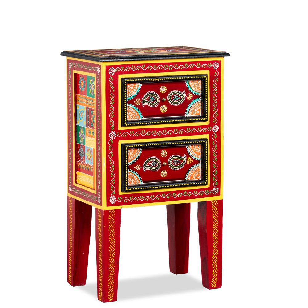 Kana Wooden Handpainted Side Table