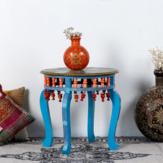 Sapre Wooden Handpainted Side Table