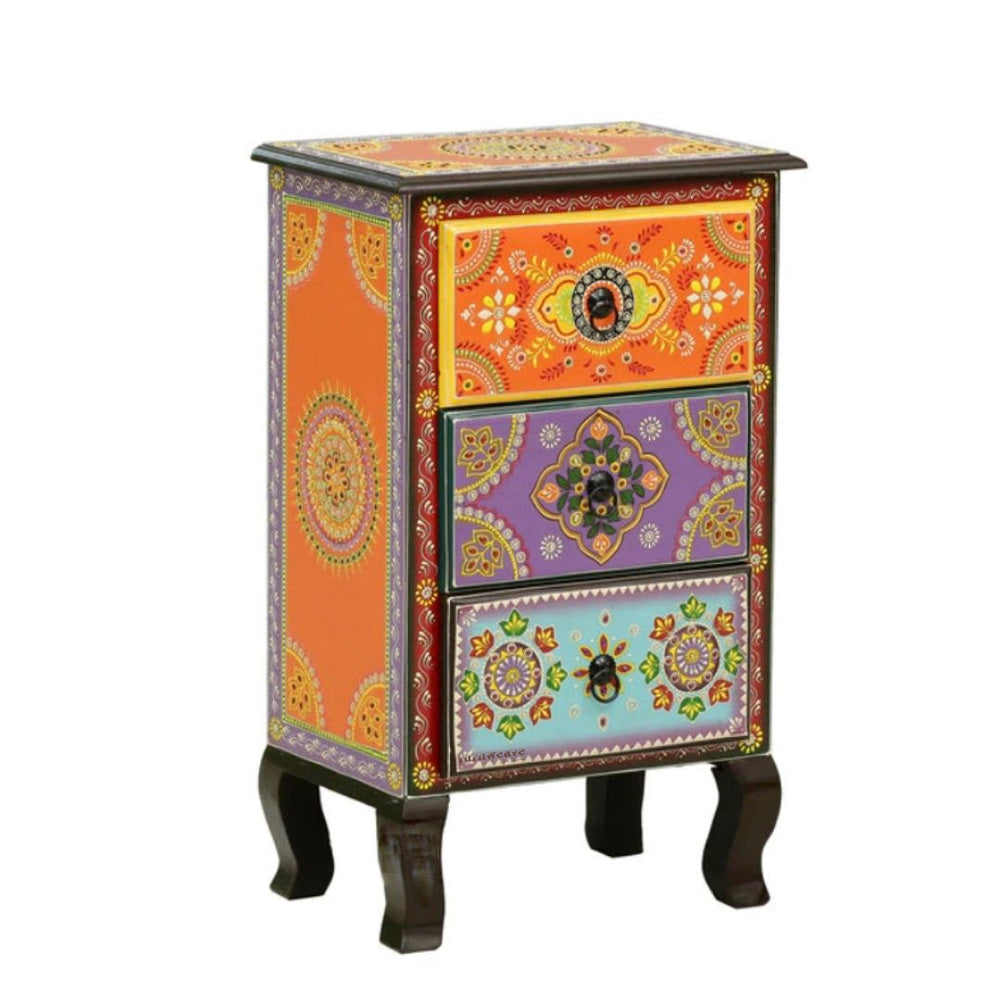 Raj Wooden Handpainted Side Table