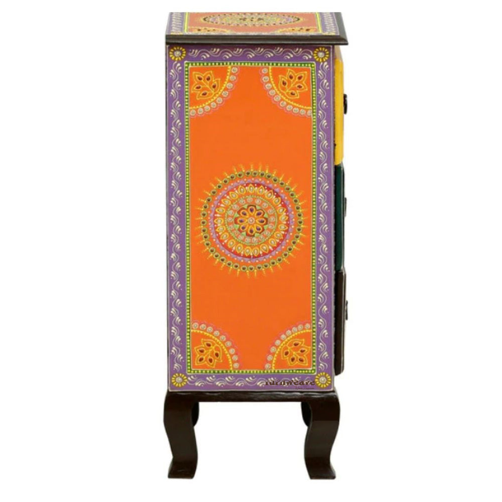 Raj Wooden Handpainted Side Table