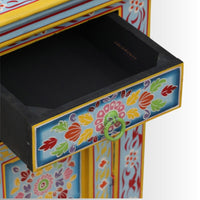 Keht Wooden Handpainted Side Table