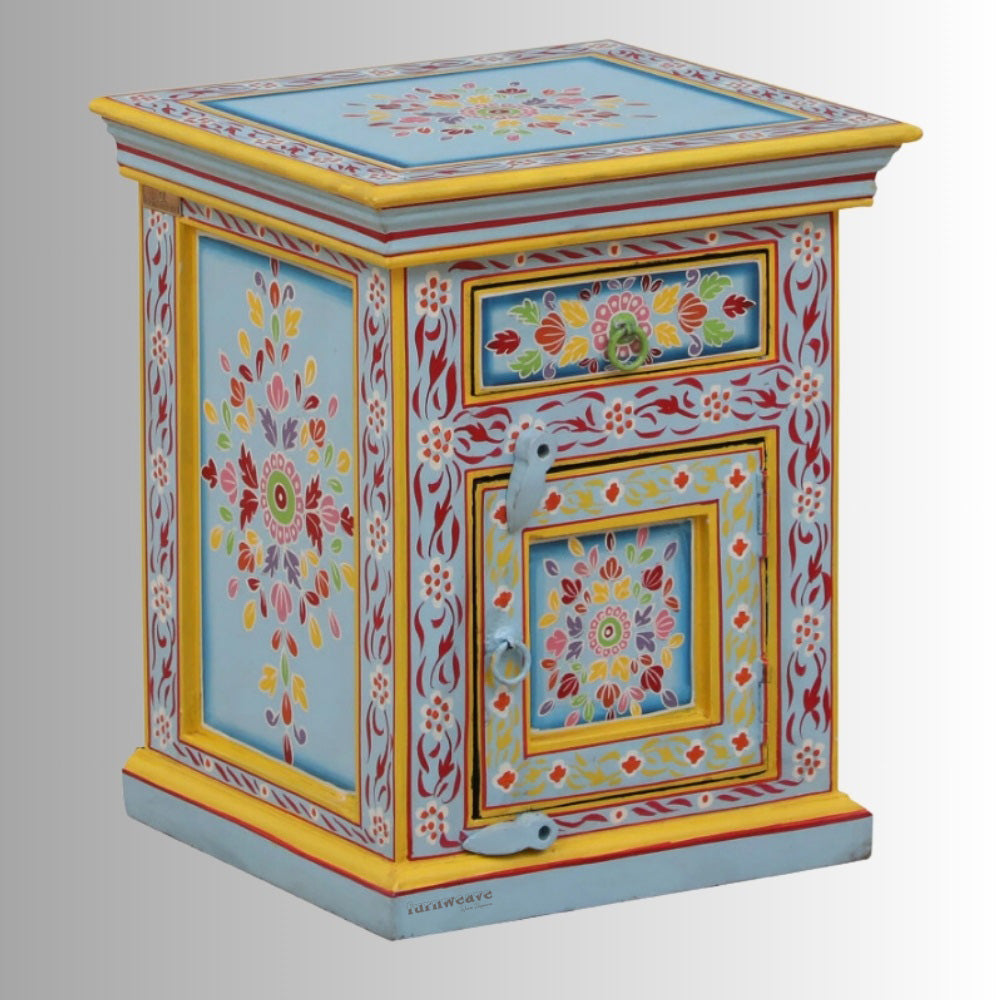 Keht Wooden Handpainted Side Table