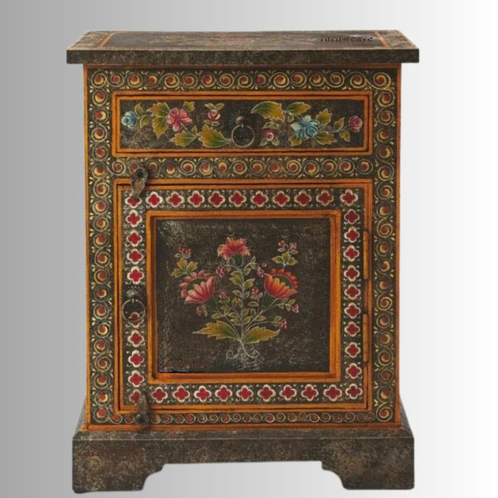 Uika Wooden Handpainted Antique Bedside