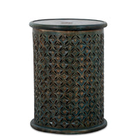 Silva Wooden Carved Side table (Antique Green)