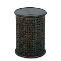 Silva Wooden Carved Side table (Antique Green)