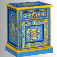 Crysta Wooden Handpainted Side Table (Model 2) | Wooden Handpainted Furniture Online | Living Room Furniture Online | Side tables for Living Room Online | Solid Wood Furniture Online | Furnweave