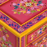 Crysta Wooden Handpainted Side Table (Model 1)