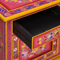 Crysta Wooden Handpainted Side Table (Model 1)