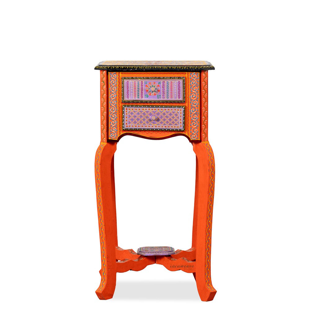 Viyom Wooden Handpainted Side Table