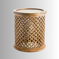 Jali Round Side Table (Natural)