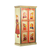 Raja Rani Wooden Handpainted Cupboard