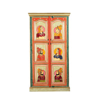 Raja Rani Wooden Handpainted Cupboard