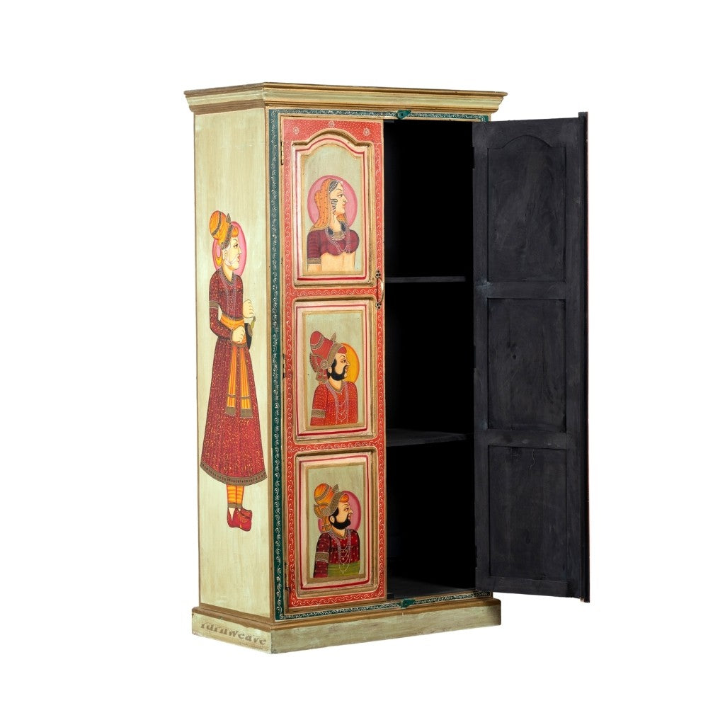 Raja Rani Wooden Handpainted Cupboard